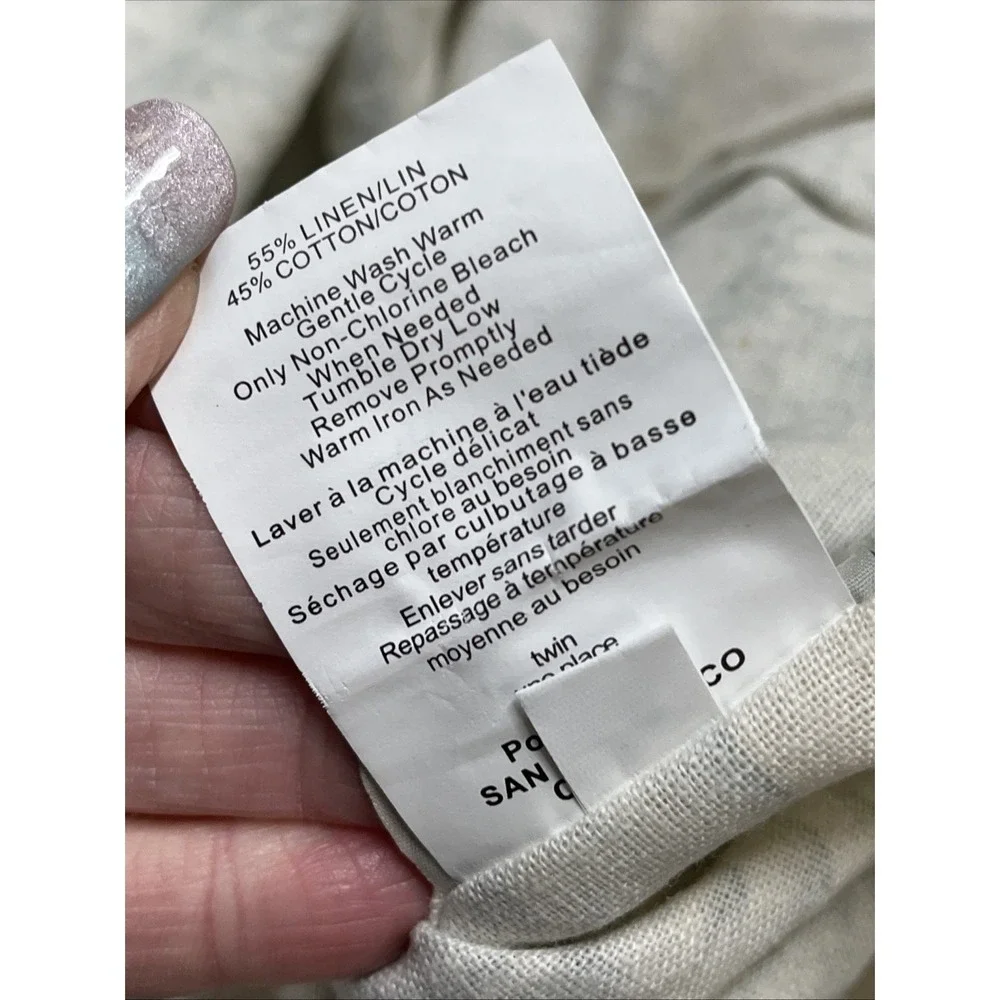 Pottery Barn Matine Toile Green Duvet Cover Set Twin French Country Bed Skirt
